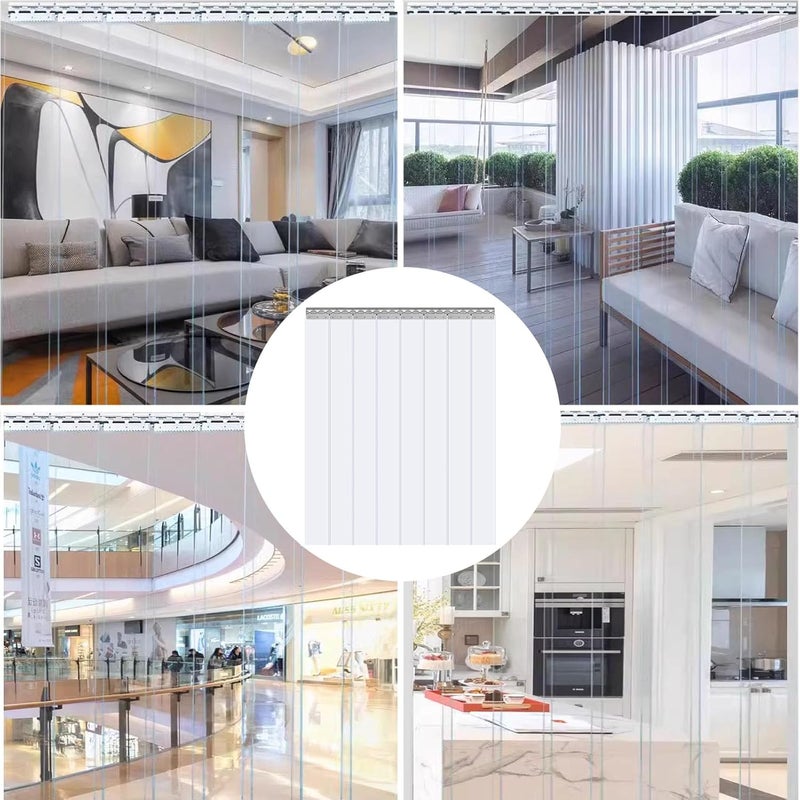 ZFDGHF Clear Plastic Strip Curtain PVC Thermal Insulated Door Curtain Strips Thickness Smooth Waterproof Door Curtains for Freezer Doors Warehouse Doors (Clear, 135x250cm/53.1x98.4in) - Image 4